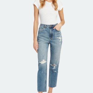 Ksubi Chlo Wasted High Rise Straight Leg Raw Hem Distressed Jeans 29
